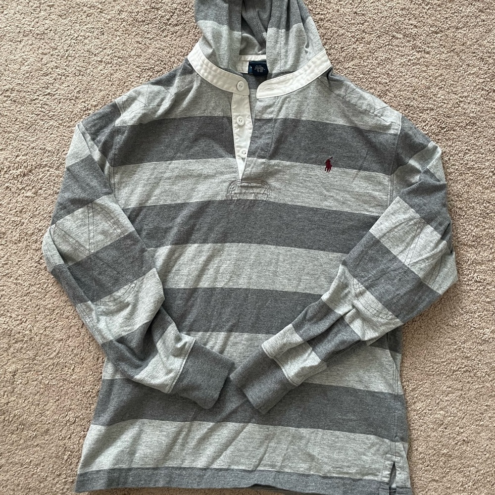 Boys Ralph Lauren Polo hooded long sleeve shirt